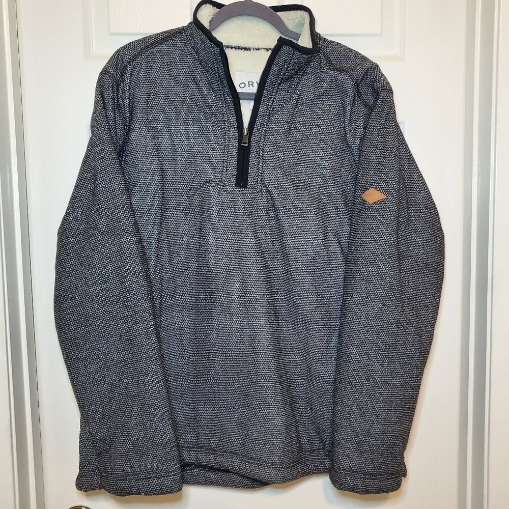 Orvis Brighten Men Sherpa Black Pullover Sweater XL